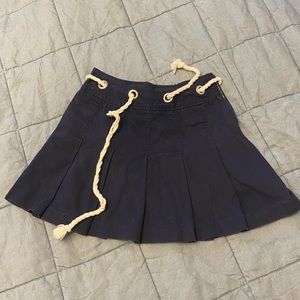 vintage navy pleated skirt s
